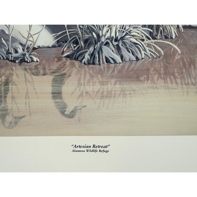 Art Deco Jocelyn Lillpop Russell Artesain Retreat Signed Numbered American Print Canadian Geese, Alamosa Wildlife Refuge For Sale - Image 3 of 7