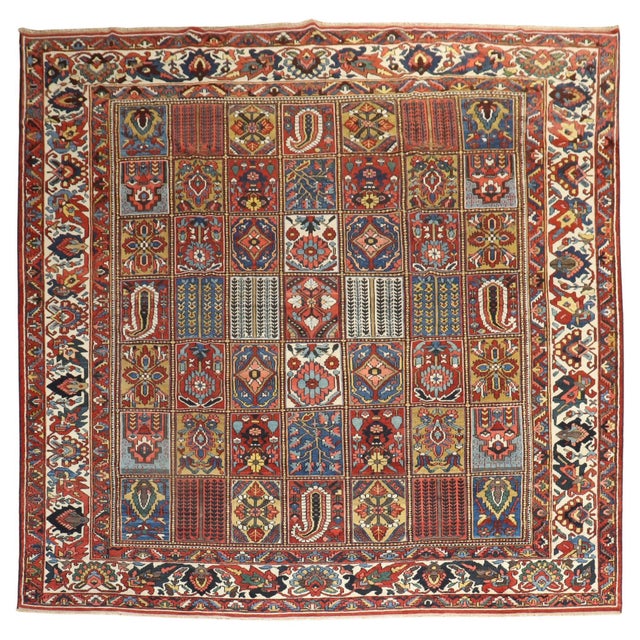 Early 20th Century Zabihi Collection Persian Bakhtiari Garden Box Rug - 10'8" x 13'6" For Sale - Image 4 of 12