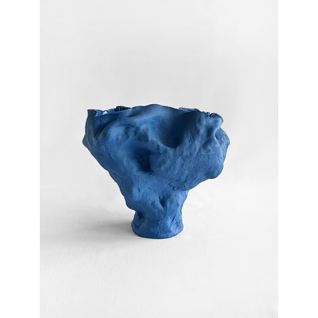 Contemporary Blue Line Collection #23 Vase in Porcelain by Anna Demidova For Sale - Image 3 of 11