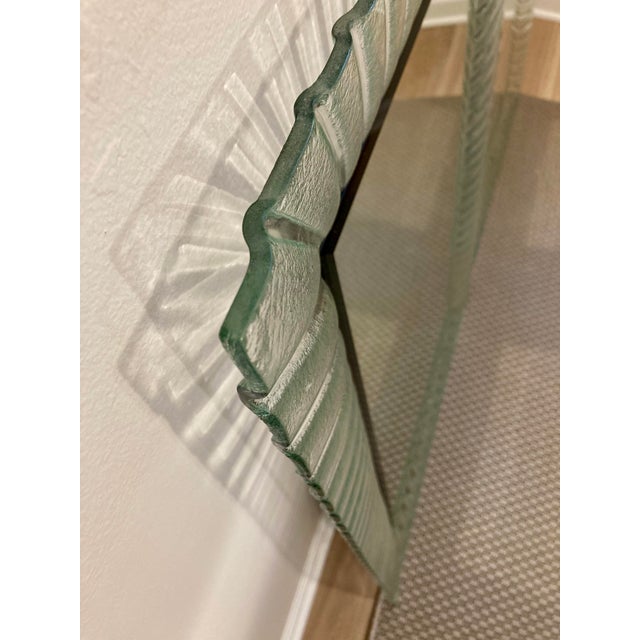 1980s Large Fluted Murano Style Glass Mirrors - A Pair For Sale - Image 11 of 13