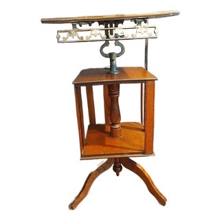 Vintage Book Display Stand Music Table Shelf Wood For Sale