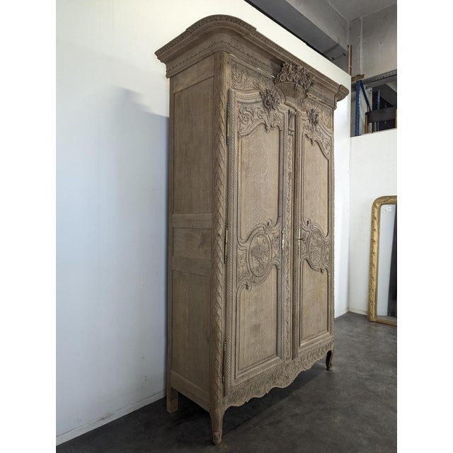 Brown Normandy Oak Wardrobe with Bouquet For Sale - Image 8 of 12