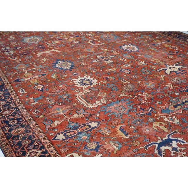 Fine Antique Serapi Rug 11'5'' X 17'10'' For Sale - Image 9 of 11
