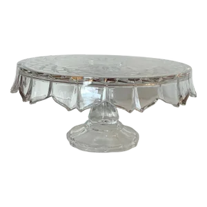Late 20th Century Glass Pedestal Cake Stand