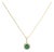 10K Yellow Gold Green Emerald and 1/10 Cttw Diamond Accent Halo Pendant Necklace For Sale