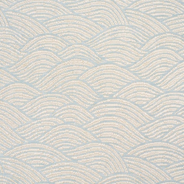 Traditional Schumacher Symphony Scallop Fabric In Sky For Sale - Image 3 of 5