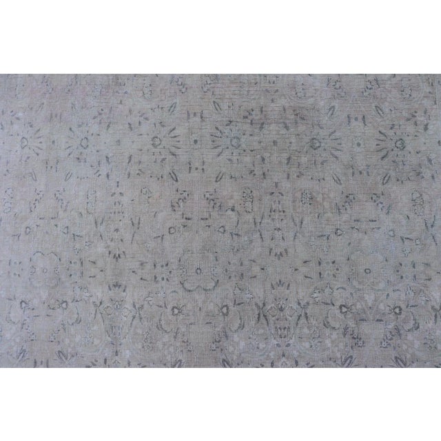 Early 20th Century Early 20th Century All-Over Floral Design Antique Persian Khorassan Rug in Muted Shades of Cream Green and Buttery Yellow For Sale - Image 5 of 13