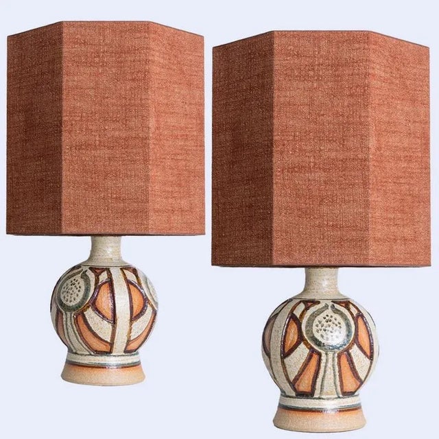 Lamps from Soholm with Lampshades by René Houben, 1960s, Set of 2 For Sale - Image 3 of 12