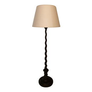 1990s Twisted Wood Floor Lamp For Sale