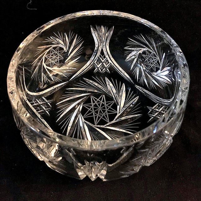 Lausitzer Pinwheel Star Pattern Crystal Bowl Chairish