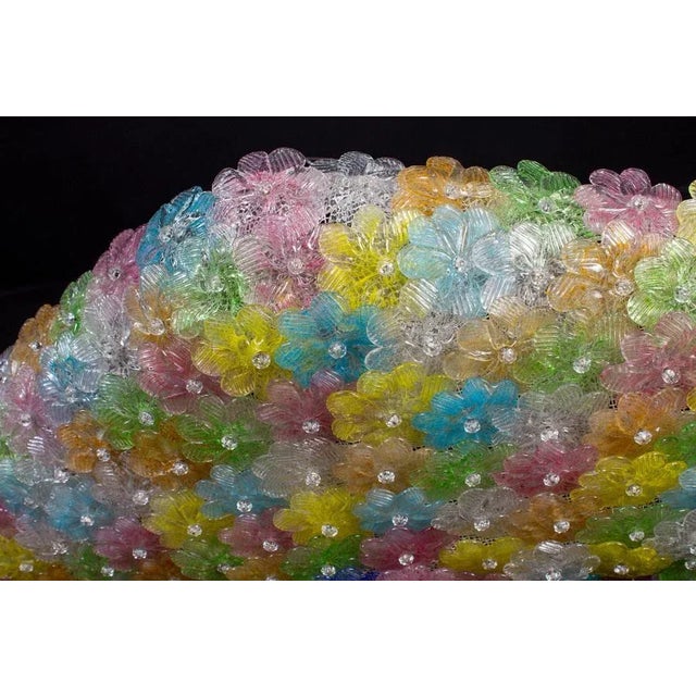 Large Venetian Multi-Colored Glass Flower Ceiling Light from Barovier & Toso, 1960s For Sale - Image 6 of 12