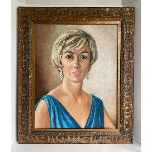 Here is a wonderful piece from the 1960's painted by D. Shannon. The painting is of a sophisticated and beautiful woman...