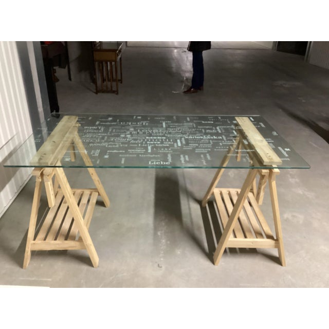 French Glass “Love” Desk For Sale - Image 9 of 9