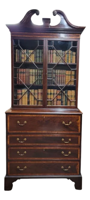 Early 19th Century Georgian Mahogany Secretaire Bookcase