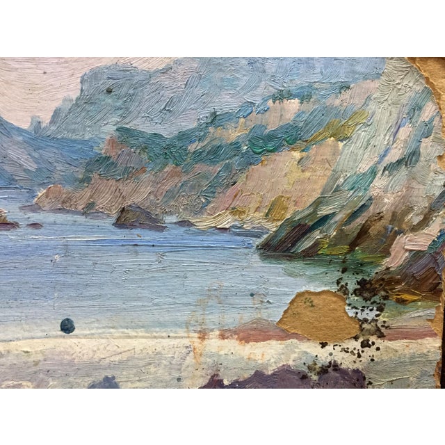 Paper 1960s Double Oil Painting Landscapes. Castle For Sale - Image 7 of 12
