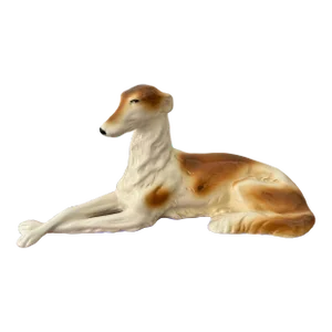 Antique German Porcelain Borzoi Dog Sculpture