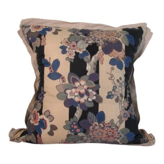 Art Deco Floral Print Pillow - 22ʺW × 22ʺH For Sale