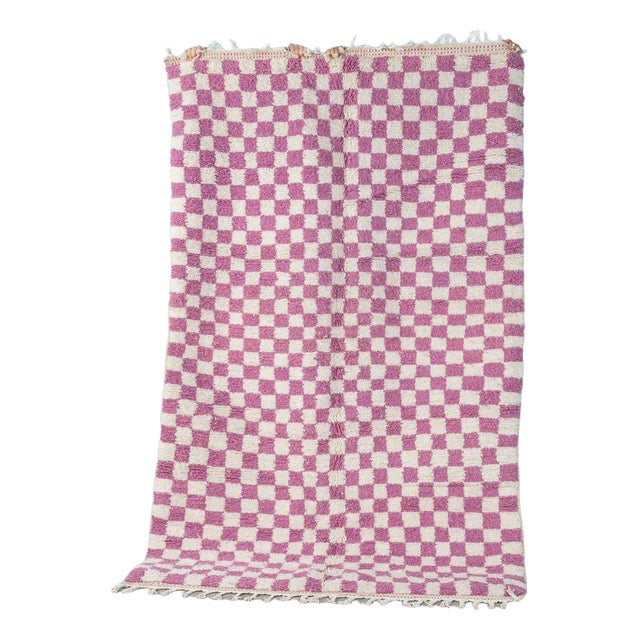 Checked Berber Rug, 2010s For Sale