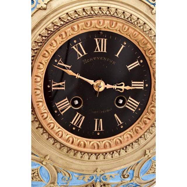 Mid 19th Century Antique French Gilt Bronze and Enamel Porcelain Urn-Form Clock, Mid 19th Century For Sale - Image 5 of 12
