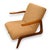 Pair of Italian armchairs from the 1970s in teak wood. Upholstered in a beige Bouclé fabric.