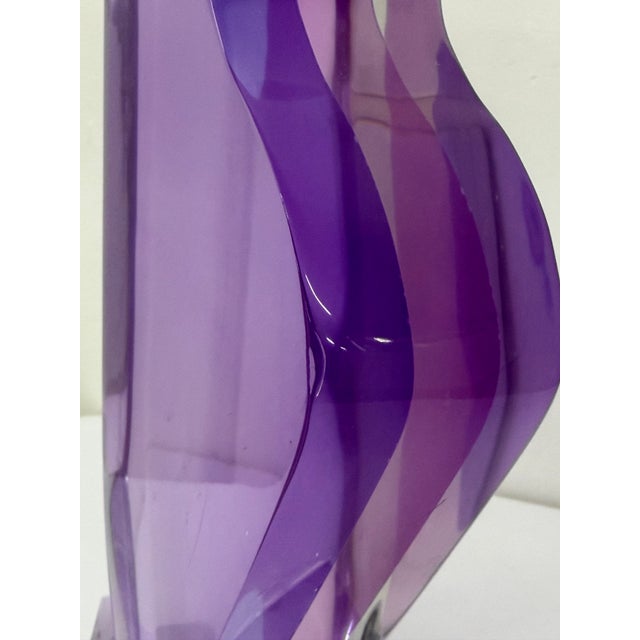 Purple Van Teal Multi-Color Abstract Acrylic Table or Floor Sculpture, 1980s For Sale - Image 8 of 16