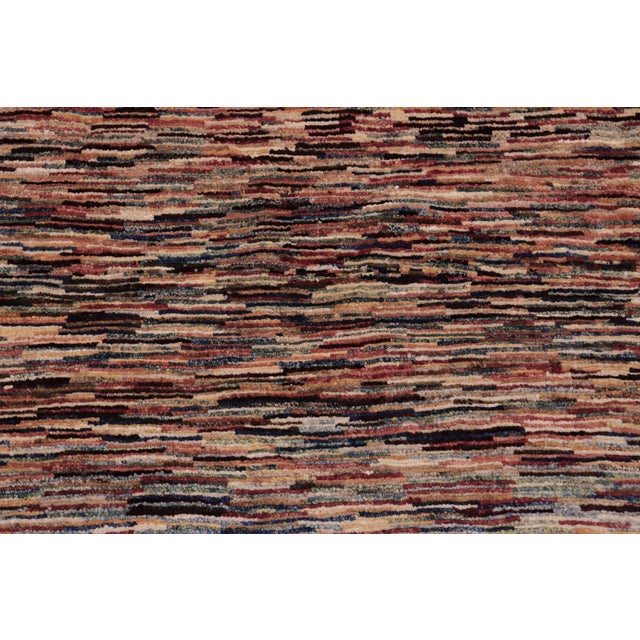 Bohemian Gabbeh Beige/Blue Wool Rug - 4'3'' X 5'3'' For Sale - Image 4 of 10