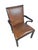 Vintage Baker Furniture Brown Leather & Ebonized Wood Armchair For Sale In Philadelphia - Image 6 of 17