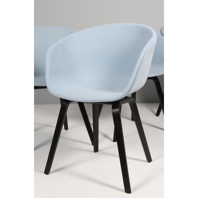 Model AAC22 Dining Chairs in Fabric and Black Stained Oak, 2010s, Set of 4 For Sale - Image 6 of 9