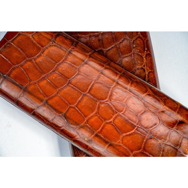 Gold Rare Art Deco Antique Asprey 9k Gold Leather Cigar Case Tobacciana For Sale - Image 8 of 11