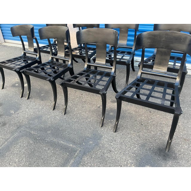 Modern Mid-Century Style Klismos Patio Dining Chairs - 8 For Sale - Image 10 of 16