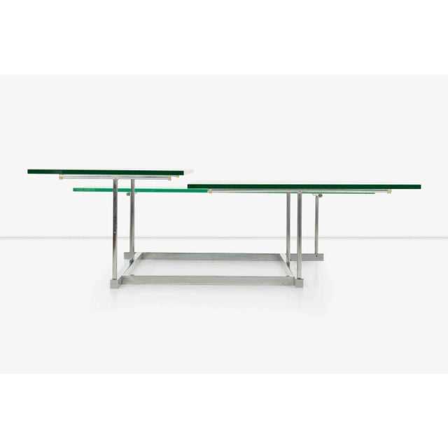 Metal 1980s Gerald McCabe/ Orange Crate Custom Steel and Glass Low Table With Three Heights For Sale - Image 7 of 13