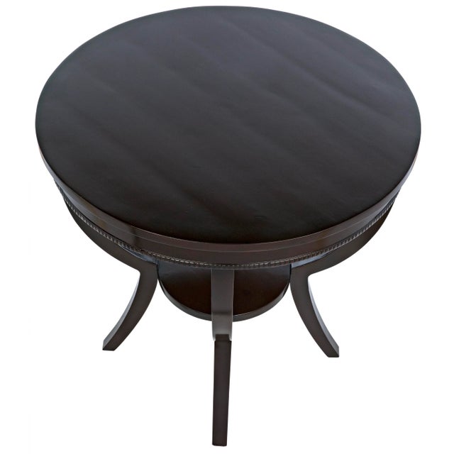 Contemporary NOIR Scheffield Round End Table in Distressed Brown For Sale - Image 3 of 7