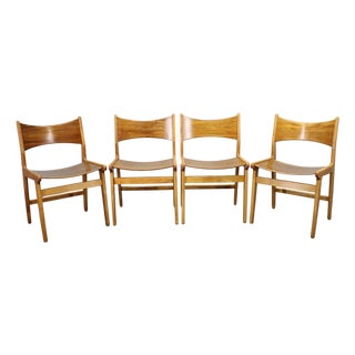 Mid-Century Danish Dining Chairs in Afzélie and Beech, 1960s, Set of 4 For Sale