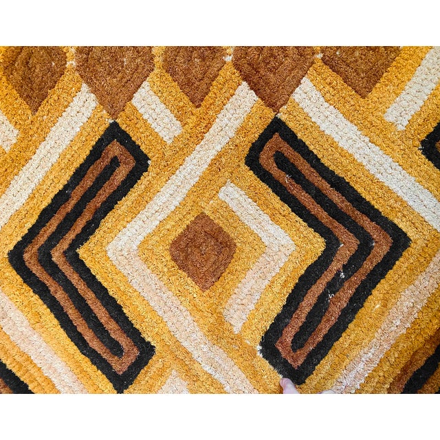 Tribal Tribal Vintage Kuba Raffia Grass Textile Fabric For Sale - Image 3 of 3