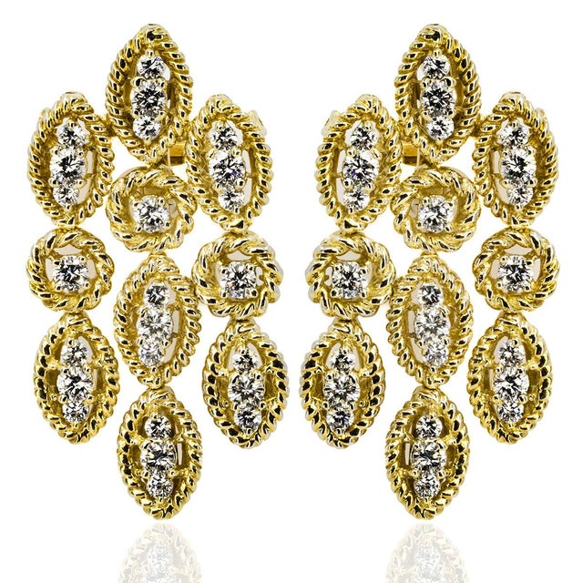 18k Hammerman Brothers Necklace & Earring Suite with 237 round brilliant diamonds weighing approximately 15.80 carats. 178...