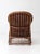 Brown Antique Rattan Lounge Chair With Oxblood Cushions For Sale - Image 8 of 18