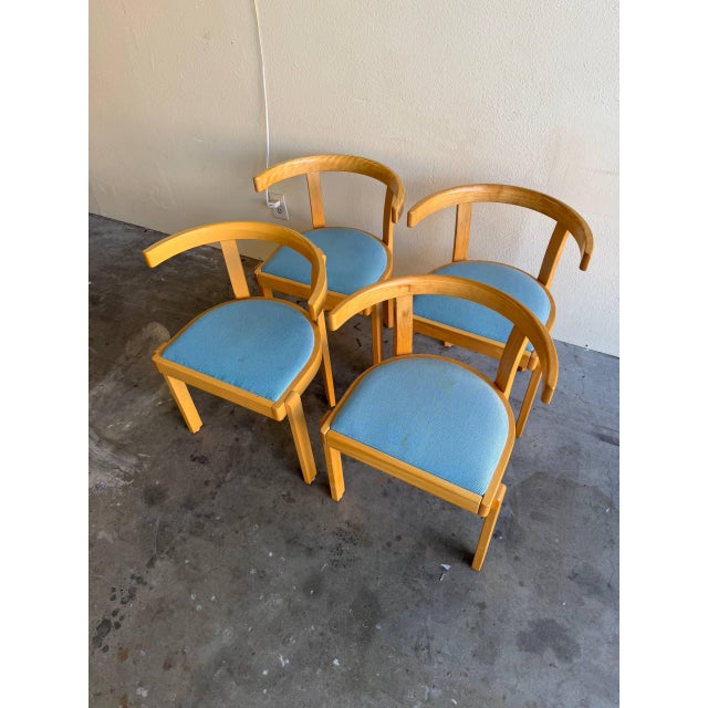 1960s Danish Modern Oak Dining Chairs With Curved Backrests - Set of 4 For Sale - Image 4 of 10