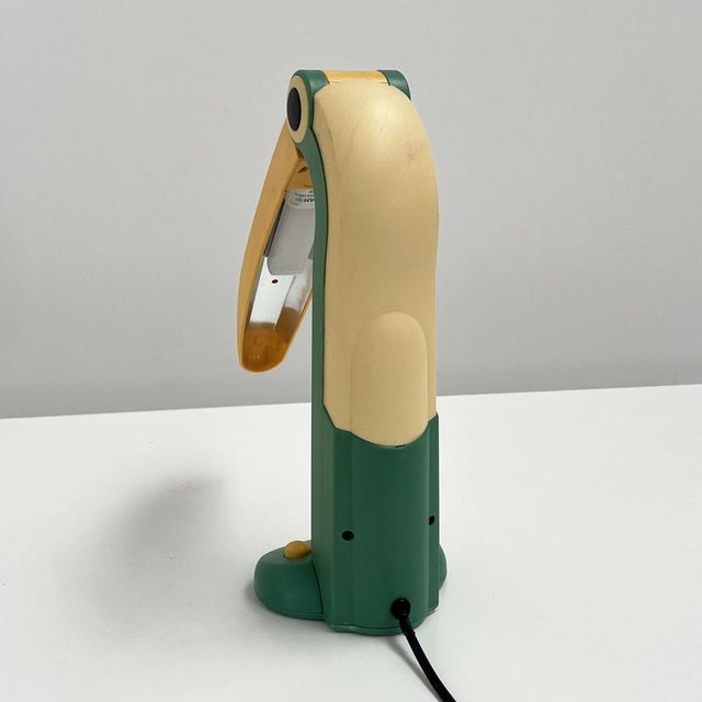 Sea Green and Yellow Toucan Lamp by H.T. Huang for Huanglite, 1980s For Sale - Image 6 of 9