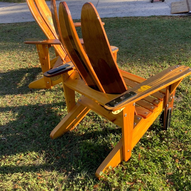 1950s One of a Kind, Dick Pope Jr Cypress Gardens Water Ski Adirondack Chairs Set of 2 For Sale - Image 4 of 11