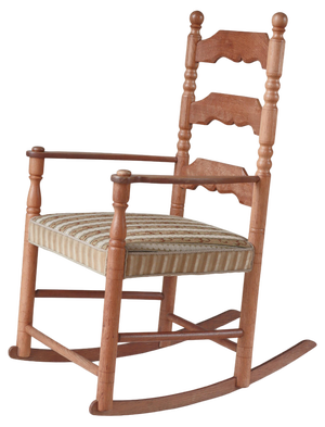 Folk Art Oakwood Rocking Chair by Hans Dau, Denmark, 1930s