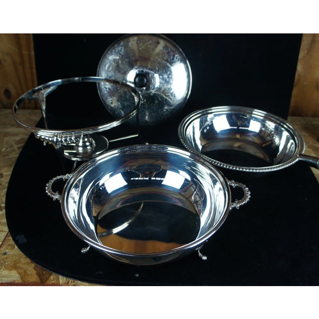 Vintage Ifs Israel Freeman Silverplate Chafing Dish Serving Bowl Pan Warmer England For Sale - Image 10 of 12