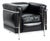 Authentic Cassina Lc2 Black Leather Petit Lounge Chair by Le Corbusier, 4x Avail For Sale