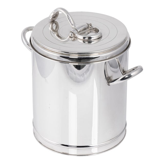 Vintage Italian Silver Plated Ice Bucket by Gucci, 1980 For Sale