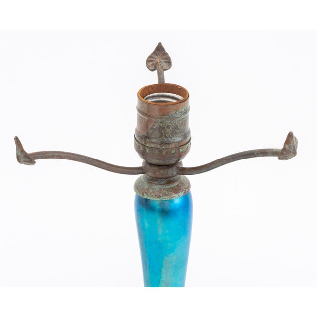 Art Nouveau Lundberg Studios Art Glass Table Lamp Base For Sale - Image 3 of 9