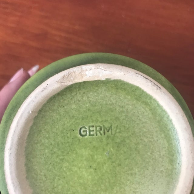 Mid Century Modern Blue and Green Pottery Vase / Cachepot From Germany For Sale In Boise - Image 6 of 10