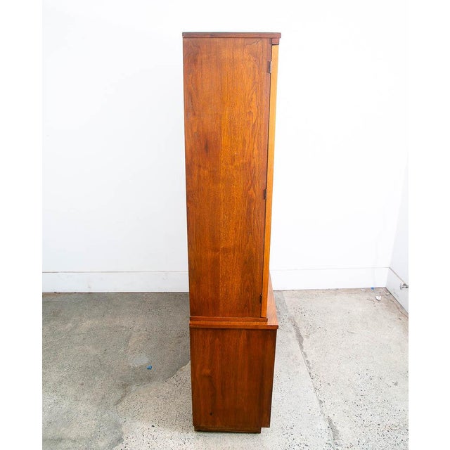 Mid-Century Modern 1960s Mid Century Modern China Cabinet Garrison Hutch Glass Display Danish Furniture M For Sale - Image 3 of 12