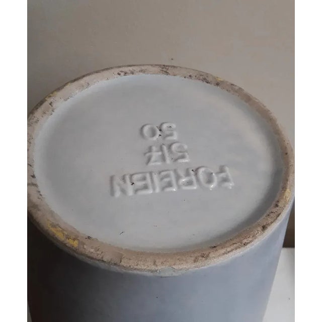 Large Mid-Century Floor Vase with White Glaze and Colored Decor from Scheurich, 1959 For Sale - Image 4 of 5