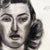 Mid 20th Century Vintage Black and White Charcoal Portrait Drawing of a Woman With Curled Hair For Sale - Image 5 of 8