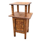 19th or 20th Century American Folk Art Marquetry Etagere Table Stand For Sale