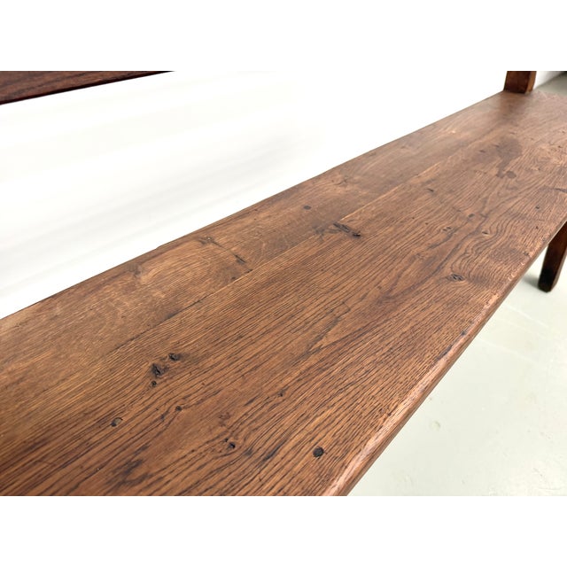 Wood Oak Community Bench, 1900 For Sale - Image 7 of 18